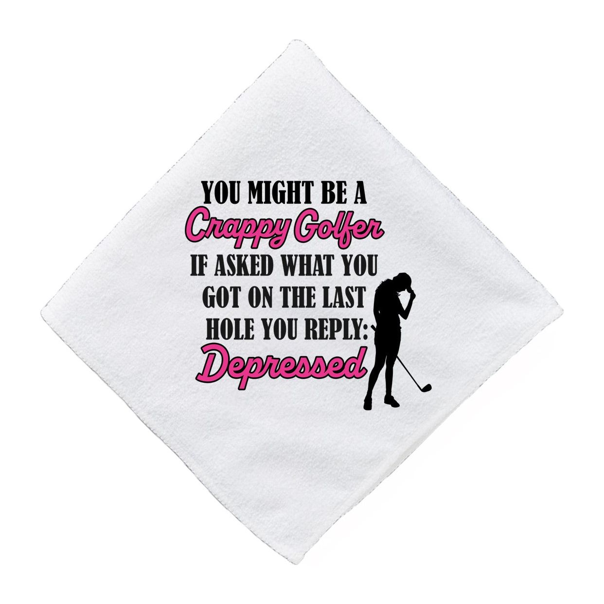 Funny Golf Towels for Men and Women - Last Hole Depressed