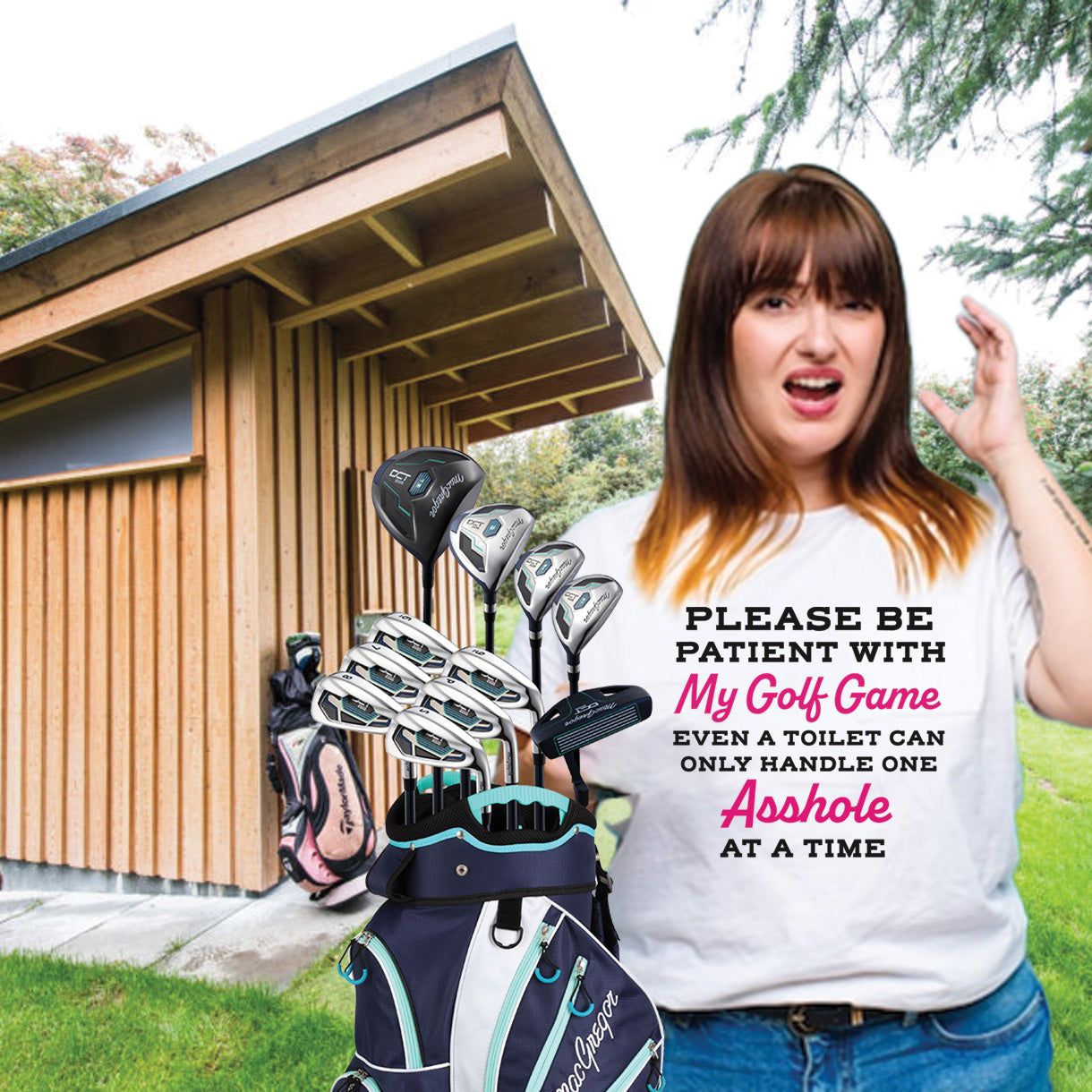 Be Patient with my Golf Game - Funny Golf Shirt for Women