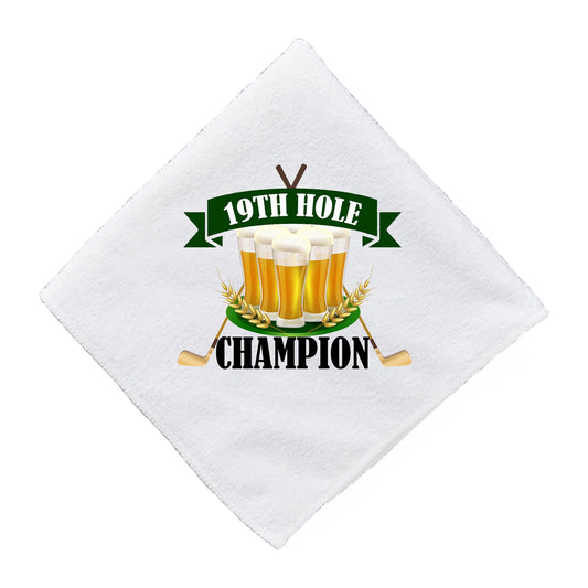 19th Hole Champion Funny Golf Towel