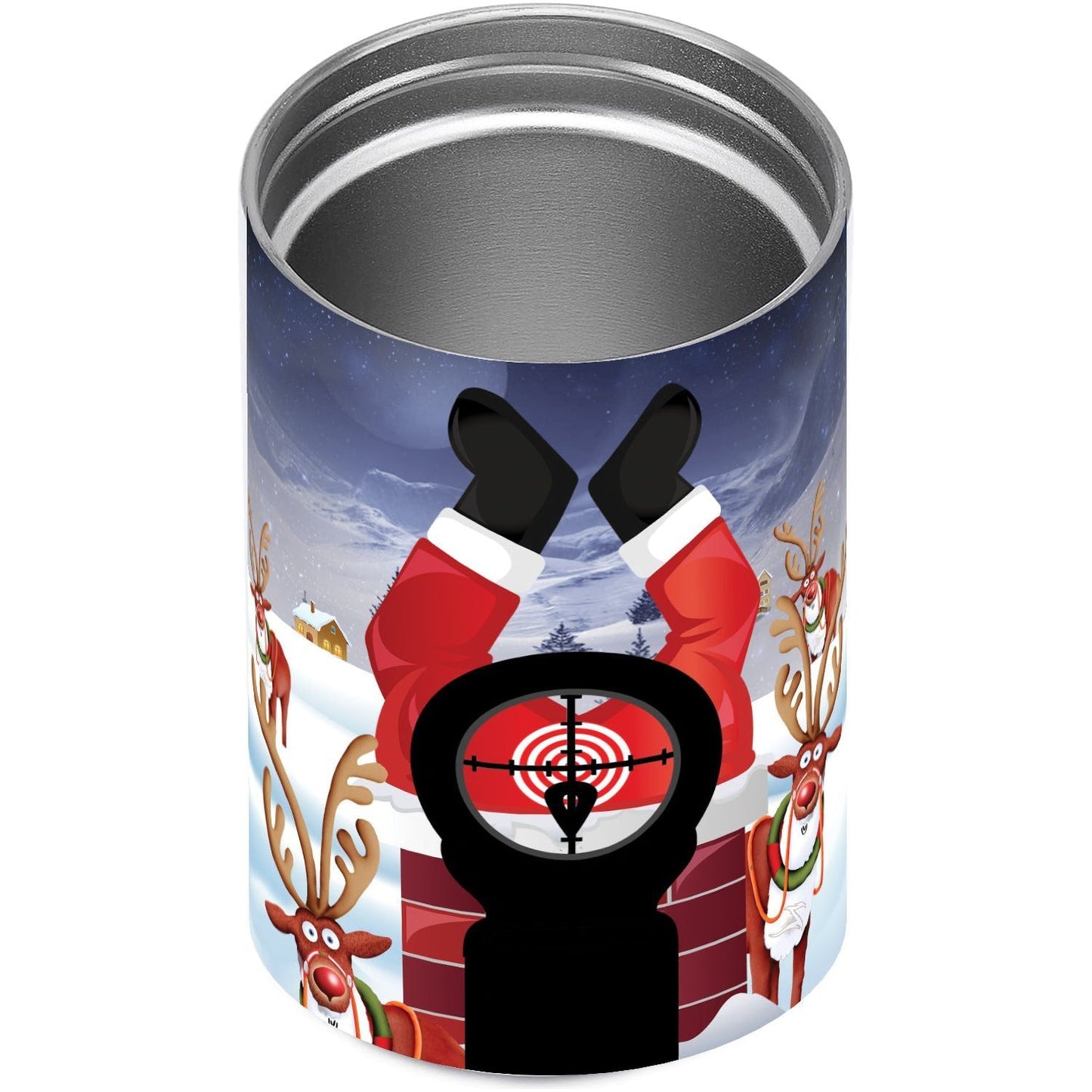 Santas in my Sight funny Holiday beverage holder for Hunters