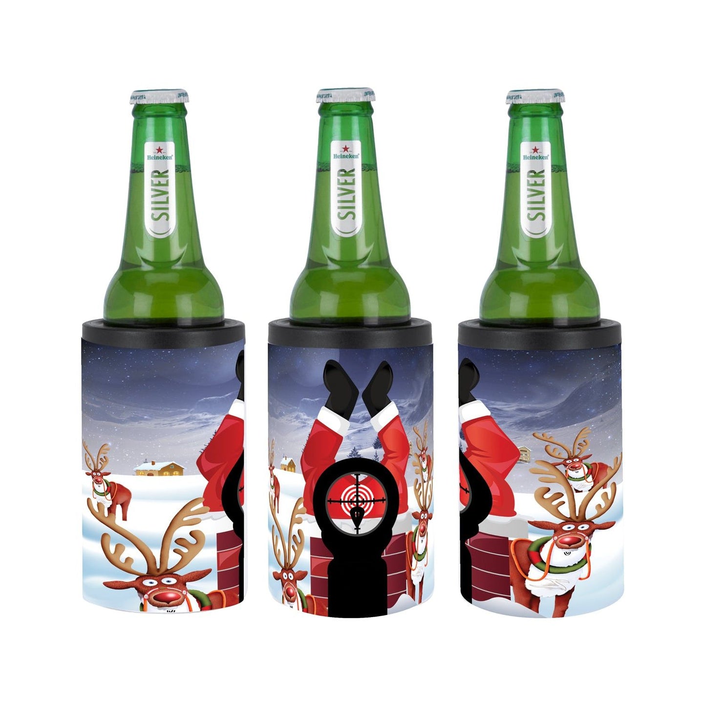Santas in my Sight funny Holiday beverage holder for Hunters