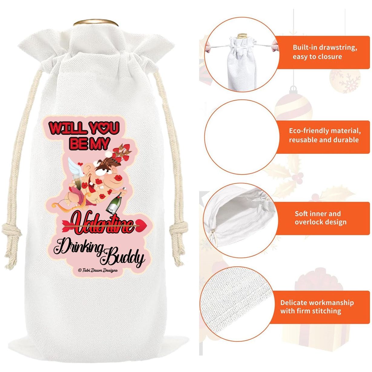 Will you be my Valentine Drinking Buddy Spirts Gift Bag