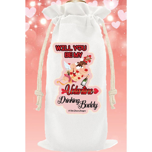 Will you be my Valentine Drinking Buddy Spirts Gift Bag